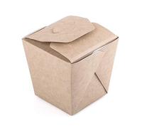 (Paquete de 70 piezas) Cajas de cartón kraft para fideos de 460 ml Contenedor de comida Comida rápida para llevar Caja china desechable a prueba de fugas Biodegradable (70, 460 ml)
