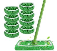 Paquete de 8 almohadillas de microfibra reutilizables para barredora Swiffer, paños de barrido secos, recambios de paño húmedo de microfibra lavables, almohadillas de repuesto de limpieza de suelos