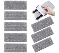 Paquete de 8 almohadillas de repuesto de microfibra, cabezales de repuesto para mopa de 13 x 4.7 pulgadas para mopas húmedas y secas, almohadillas lavables y reutilizables para limpieza de suelos, uso