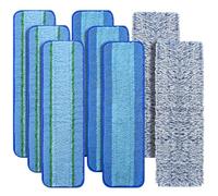 Paquete de 8 almohadillas de repuesto para fregona de la familia Bona, almohadilla de limpieza de microfibra lavable y reutilizable para madera dura y multisuperficie (3 almohadillas de limpieza