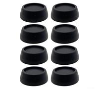 Paquete de 8 almohadillas para patas de lavadora, base de goma que absorbe los golpes para patas de muebles de secadora, protectores de suelo antivibración, reducción de ruido, color negro, 14 x 10 x