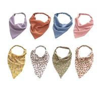 Paquete de 8 bandanas triangulares para mujer, diademas elásticas, bandanas bohemias, accesorios para el cabello simples para niñas