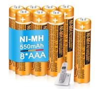 Paquete de 8 baterías recargables AAA de 550 mAh 1.2 V HHR-55AAABU NI-MH para teléfonos Panasonic, batería de repuesto para teléfonos inalámbricos BT Gigaset, hogar, oficina, uso diario