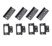 Paquete de 8 bisagras de puerta plegables sin mortaja, gabinete de tope plegable resistente con tornillos de montaje, bisagras de puerta sin mortaja, 8 bisagras de puerta de acero inoxidable