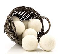 Paquete de 8 bolas de lana para secadora de tela natural suavizante para ropa de bebés y hojas de secado reutilizables