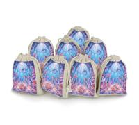 Paquete de 8 bolsas de arpillera pequeñas de arpillera, bolsa de lavanda, bolsas de regalo pequeñas de arpillera, adecuadas para fiestas y festivales, así como bolsas de regalo hechas a mano, bolsas