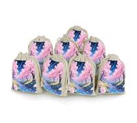 Paquete de 8 bolsas de arpillera pequeñas de arpillera, bolsa de lavanda, bolsas de regalo pequeñas de arpillera, adecuadas para fiestas y festivales, así como bolsas de regalo hechas a mano, bolsas