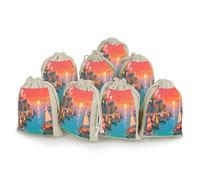 Paquete de 8 bolsas de arpillera pequeñas de arpillera, bolsa de lavanda, bolsas de regalo pequeñas de arpillera, adecuadas para fiestas y festivales, así como bolsas de regalo hechas a mano, bolsas