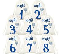 Paquete de 8 bolsas de regalo de arpillera de las 8 noches de Hanukkah, golosinas, velas, dulces, galletas, suministros for fiestas, decoración.