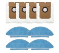 Paquete de 8 bolsas de vacío y paños de fregona, para Lubluelu para aspiradora robot SL68, bolsas de polvo no tejidas y accesorios de trapos de limpieza para un cuidado eficiente del piso en el hogar