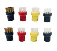 Paquete de 8 boquillas de cepillo de alambre de nailon y latón para limpiadores de vapor SC1 SC2 SC3 SC4 SC5 SC6 SC7 CTK10 adecuado para modelos Karcher