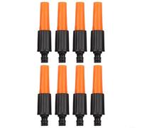 Paquete de 8 boquillas de riego ajustables para manguera de alta presión, juego de boquillas de pulverización de plástico con múltiples patrones de pulverización para césped, plantas y lavado de