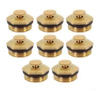 Paquete de 8 cabezales de aspersor de latón G1/2 con boquilla ajustable de 360 grados para riego de jardín, refrigeración de techo, fuente de niebla y sistema de riego agrícola (8 piezas)