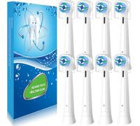 Paquete de 8 cabezales de cepillo de dientes de repuesto compatibles con Oral B iO, cabezales de cepillo para Oral-B iO 2/3/4/5/6/7/8/9/10/7G, con cubiertas, color blanco