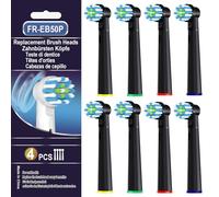 Paquete de 8 cabezales de cepillo de repuesto medianos suaves compatibles con Oral B Pro 1000/Genius/Smart 1500, limpieza profunda y suave