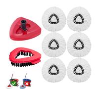 Paquete de 8 cabezales de fregona reutilizables de repuesto para Vileda 2 en 1 Turbo Triangle Spin Mop, recambios de microfibra para O Cedar Easywring sistema de 1 tanque