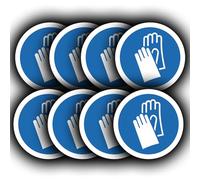 Paquete de 8 calcomanías de vinilo de seguridad de 85 mm para guantes protectores