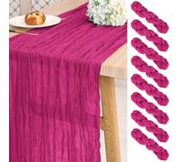 Paquete de 8 caminos de mesa de gasa de 10 pies de largo, semitransparente, rústico, bohemio, para boda, despedida de soltera, fiesta, decoración de banquetes (21.5 x 120 pulgadas)