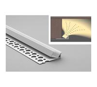 Paquete de 8 canales LED de yeso, 3,3 pies/1M, tira de luz empotrada de aluminio for paneles de yeso, pista de luz con difusor for perfil de montaje de cinta LED(3.6cm/1.4in)