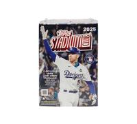 Paquete de 8 cartas coleccionables Blaster de béisbol Topps Stadium Club, 2025 (1 sepia paralelo por caja)