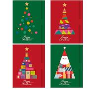 Paquete de 8 carteras navideñas para dinero, paquete de 8. El paquete contiene 4 diseños diferentes de árbol de Navidad. Cartera universal para dinero en efectivo, cupón y cupón en tarjeta de