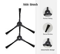 Paquete de 8 cepillos laterales de repuesto para aspiradora robot Shark AV2001 AI, fabricado con plástico resistente y nailon para apoyar la eliminación eficaz del polvo en zonas difíciles