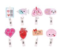 Paquete De 8 Clips De Cordón Retráctiles, Lindos Clips De Cordón, Interesantes Clips De Cordón, Accesorios De Cordón De Identificación, Adecuados Para Enfermeras, Médicos, Estudiantes