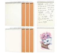 Paquete de 8 Cuadernos de Anillas con Espiral Superior, Cuaderno de Notas Espiral a6, Blancas & Cuadriculado Cuadernos de Taquigrafía, 80 Hojas/160 Páginas Desprendible Bloc de Notas Tamaño Pequeño
