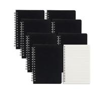 Paquete de 8 cuadernos de bolsillo, blocs de notas en espiral, cuadernos A6 rayados, tapa de papel kraft negro, blocs de notas pequeños con 50 hojas/100 páginas, mini cuadernos para tomar notas
