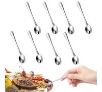 Paquete de 8 Cucharitas de Acero Inoxidable para Tarros de Especias, Minicucharitas de 7,5 cm para Espresso, Prácticas Cucharitas para Especias, Sal, Azúcar y Miel