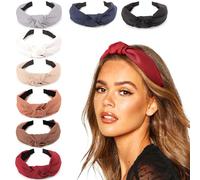 Paquete de 8 diademas anudadas para mujer, turbante ancho, para yoga, ejercicio, bandas para el pelo