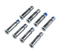 Paquete de 8 ejes de metal en línea con tornillos y componentes diseñados para ruedas de 34 mm y 38 mm, acabado gris para aplicaciones estándar de patines (6 x 34 mm)