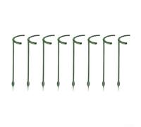 Paquete de 8 estacas de plástico verde para soporte de plantas, soportes semicirculares para flores de interior y vides trepadoras, enrejado de jardín para crecimiento vertical (14 cm/24 cm) (L)