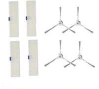 Paquete de 8 filtros HEPA de Cepillo Lateral, Compatible con Rowenta Explorer X-Plorer Serie 60 RR7455 RR7447WH Robot Aspiradora Accesorios de Repuesto