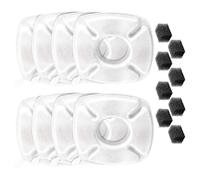 Paquete de 8 fuentes para mascotas, redondas, filtrado de dos capas, mejora el agua, gatos y perros, 8 cartuchos de repuesto, filtro de repuesto, fuente para beber gatos