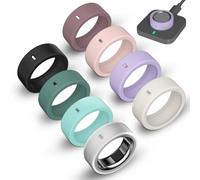 Paquete de 8 fundas ultrafinas compatibles con Oura Ring Gen 4/4 Ceramic/Gen 3 Horizon/Heritage/Ultrahuman, soporta carga con cubierta, anillos de silicona elástica antiarañazos, accesorios