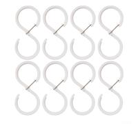 Paquete de 8 ganchos en S transparentes para cocina y baño, ganchos de pared sin taladro, ahorro de espacio, hechos de plástico PP resistente, fácil de instalar y discreto en la organización del hogar