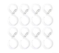 Paquete de 8 ganchos en S transparentes para cocina y baño, ganchos de pared sin taladro, ahorro de espacio, hechos de plástico PP resistente, fácil de instalar y discreto en la organización del hogar