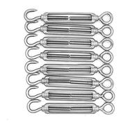 Paquete de 8 ganchos y ojales NUZAMAS M6, de C a O, se adapta a tensores, acero inoxidable 304, kit de herramientas para tensión de cuerda de alambre, resistente, para sombra, instalación de toldo de