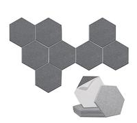 Paquete de 8 paneles acústicos hexagonales autoadhesivos, panel absorbente de sonido para estudios/estudios de grabación/oficinas, gris