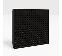 Paquete de 8 paneles acústicos pequeños "Wilds-Mini" | Panel de pared decorativo absorbente de sonido | Reducción de ruido | Absorción y difusión | 25 x 25 cm | Placas perforadas de color: [Negro |