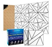 Paquete de 8 paneles de pared insonorizados de 2 capas, 15.7 x 15.7 x 0.43 pulgadas, paneles de espuma a prueba de sonido para paredes, 1 libra/pie de alta densidad, paneles acústicos 3D más gruesos