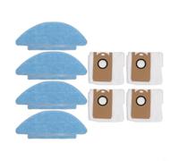 Paquete de 8 paños de fregona y bolsas de polvo para Laresar para robot aspirador L6 Nex, almohadillas de microfibra lavables, piezas de repuesto, kit de accesorios de limpieza, color blanco
