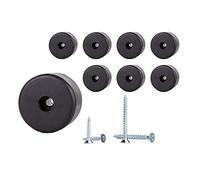 Paquete de 8 patas redondas para muebles de 50 mm de diámetro, altura de 35 mm, material plástico, tornillos incluidos (8)