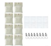 Paquete de 8 pesos para cortinas de exterior, bolsas de arena de lona de 15 onzas con clips para patio, cenador, manteles, banderas y clima ventoso