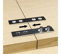 Paquete de 8 | Placa de reparación de abrazadera | Soporte de acero recto para reparación de mesa, conector de panel | Tablero de mesa de madera galvanizada, pata, conexión | Abrazadera de cierre de