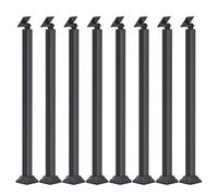 Paquete de 8 Postes para Barandilla de Escalera,Balaustres Cuadrados con Base de Soporte Plana,Columna de Barandilla Ajustable de 270°,Pasamanos para Áticos P(Size:85cm/33.5in,Color:Montaje frontal)