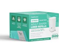 Paquete de 8 recambios de forro de pañales para adultos, compatible con el modelo Janibell Akord 280 Slim, sistema de pañales para adultos para eliminar residuos, resistente al olor Comficove