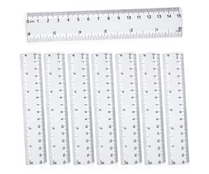 Paquete de 8 reglas de 15 cm, reglas de plástico transparente inastillables para la escuela