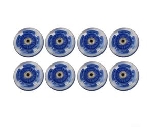 Paquete de 8 ruedas autoalimentadas con LED en línea con efecto de luz intermitente, no requiere batería, poliuretano de dureza 82a para una conducción suave y silenciosa, 64 mm de diámetro y 24 mm de